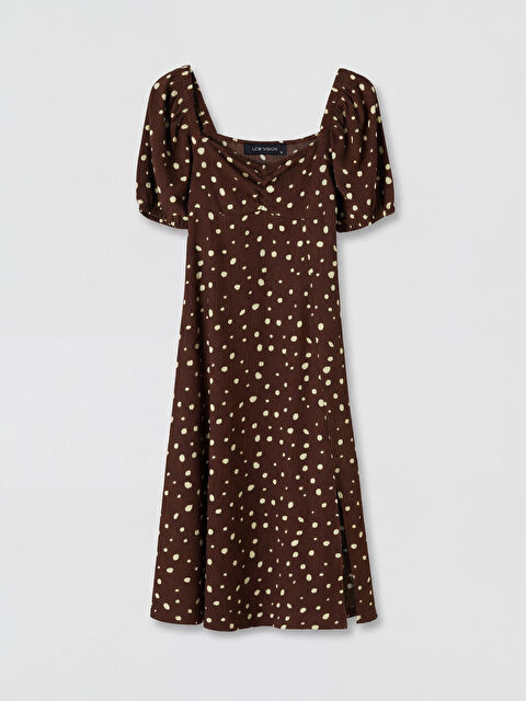 LCW Vision Kalp Yaka Puantiyeli Elbise