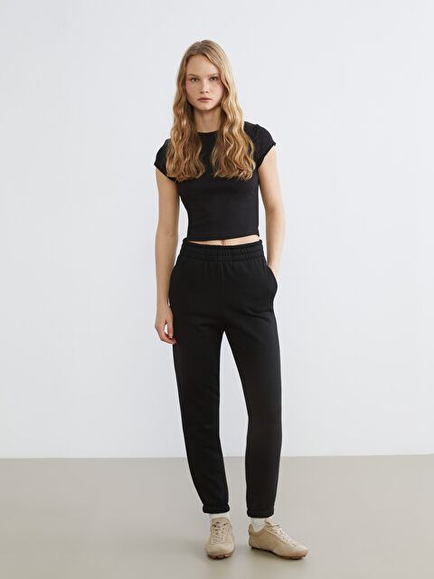 XSIDE Beli Lastikli Kadın Jogger Eşofman Altı - S6H591Z8-CVL