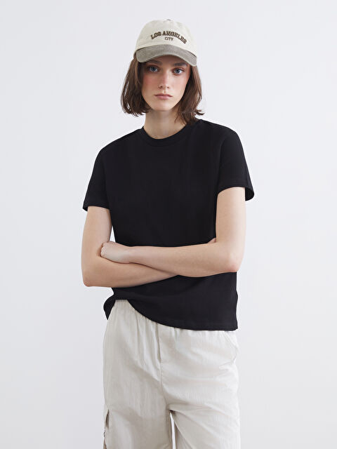 XSIDE Bisiklet Yaka Kadın Tişört - S6H592Z8-CVL