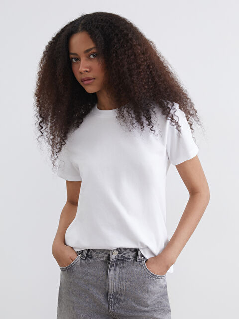 XSIDE Bisiklet Yaka Kadın Tişört - S6H592Z8-Q6K