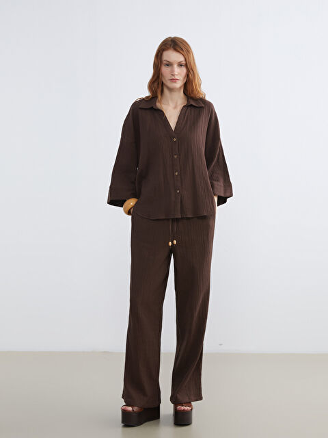 LCW Vision Beli Lastikli Kadın Müslin Pantolon - S6H599Z8-D2N