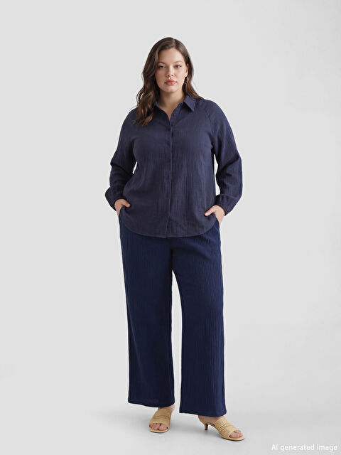 LCW Vision Beli Lastikli Kadın Müslin Pantolon