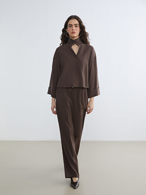 LCW Vision Beli Lastikli Geniş Paça Kadın Pantolon - S6H601Z8-D7V