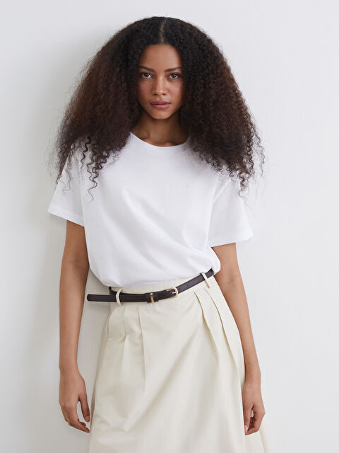 XSIDE Bisiklet Yaka Kadın Tişört - S6H607Z8-Q6K