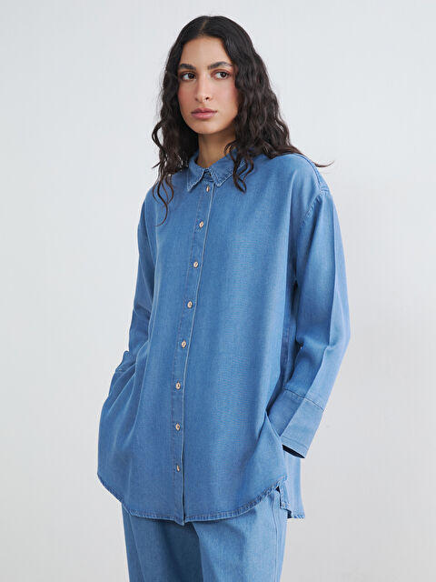 LCW Modest Kadın Jean Gömlek Tunik