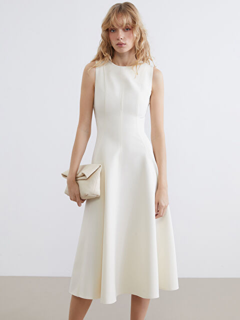 LCW Vision Bisiklet Yaka Peplum Elbise - S6H627Z8-KXP