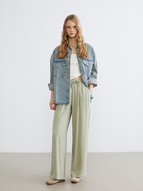 XSIDE Belİ Lastikli Geniş Paça Kadın Pantolon - S6H699Z8-2J7