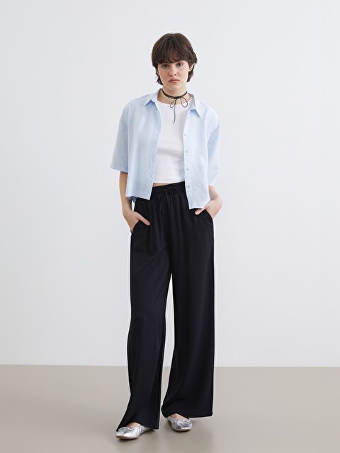 XSIDE Belİ Lastikli Geniş Paça Kadın Pantolon - S6H699Z8-CVL