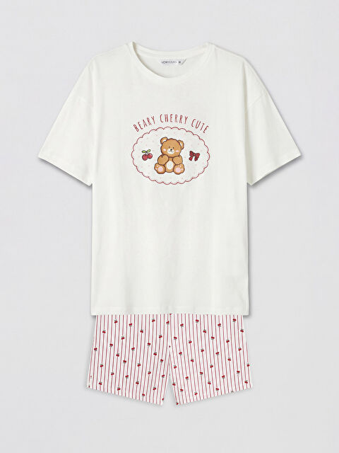 LCW Young Baskılı Kadın Şortlu Pijama Takımı