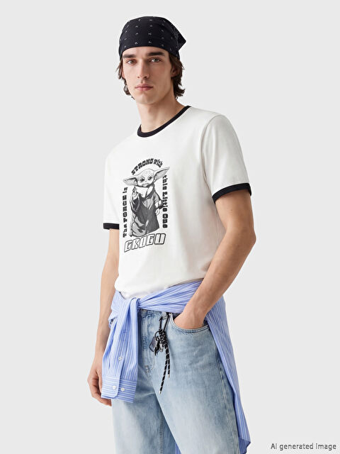 XSIDE Bisiklet Yaka Star Wars Baskılı Erkek Tişört - S6H809Z8-R9J