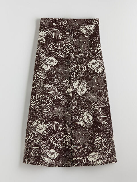 LCW Grace Beli Lastikli Çiçekli Etek - S6H859Z8-LQY