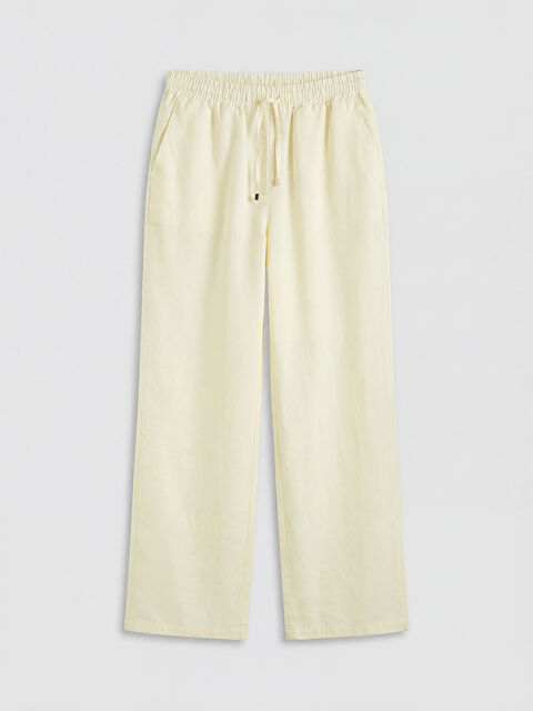 XSIDE Beli Lastikli Keten Kadın Pantolon - S6H968Z8-CWZ