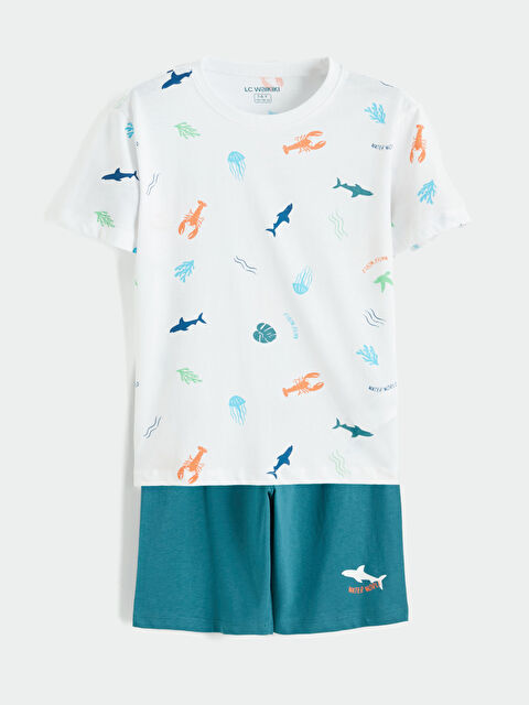 LCW Kids Set de pijamale scurte ALB Băiat