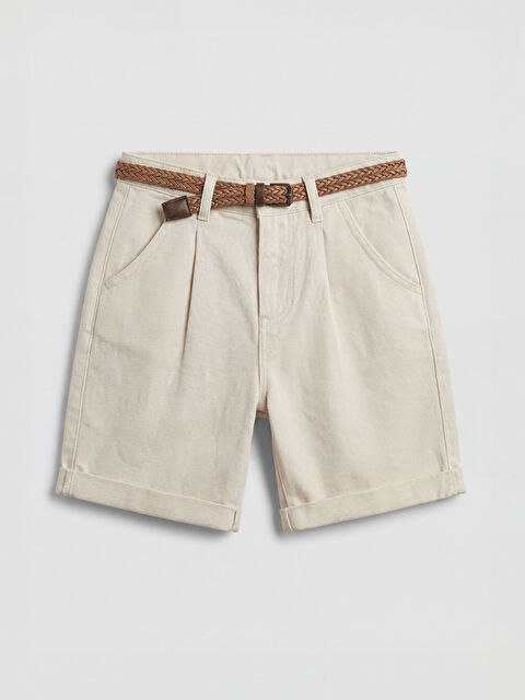 LCW Kids Kemerli Regular Fit Erkek Çocuk Gabardin Şort - S6HA19Z1-ZNH