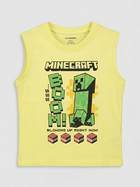 LCW Kids Bisiklet Yaka Minecraft Baskılı Erkek Çocuk Atlet