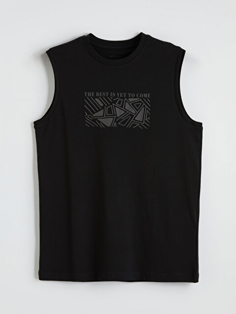 LCWAIKIKI Classic Bisiklet Yaka Baskılı Penye Erkek Kolsuz Tişört - S6HA36Z8-CVL