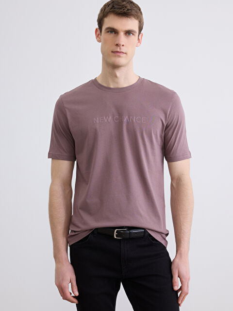 LCWAIKIKI Classic Bisiklet Yaka Baskılı Penye Erkek Tişört - S6HA41Z8-R9D