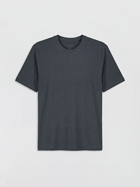 LCWAIKIKI Classic Bisiklet Yaka Baskılı Erkek Penye Tişört