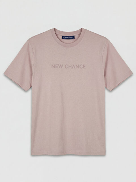 LCWAIKIKI Classic Bisiklet Yaka Baskılı Erkek Penye Tişört