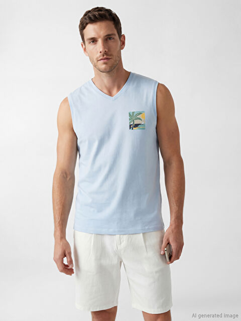 LCWAIKIKI Classic V Yaka Penye Erkek Kolsuz Tişört