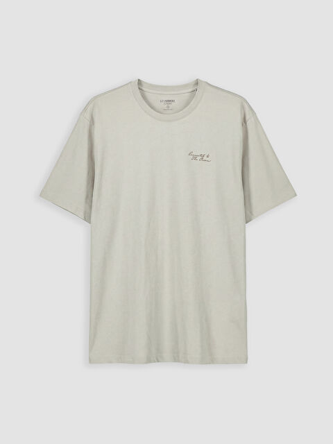 LCWAIKIKI Classic Bisiklet Yaka Nakışlı Erkek Tişört