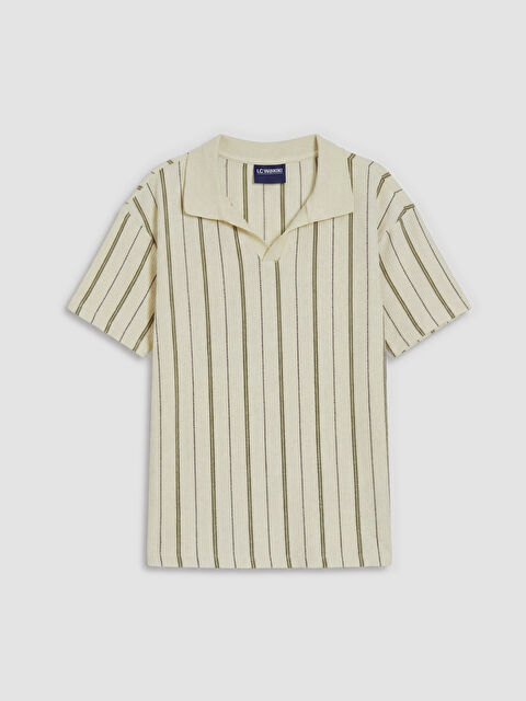 LCW Kids Polo Yaka Kısa Kollu Çizgili Erkek Çocuk Tişört