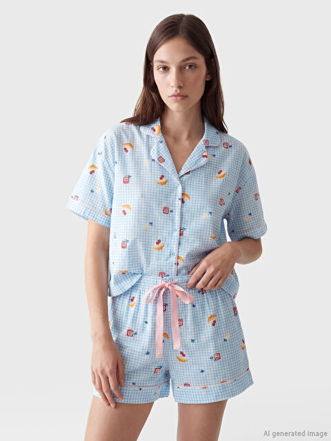 LCW DREAM Desenli Kadın Şortlu Pijama Takımı
