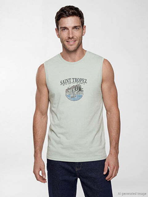 LCWAIKIKI Classic Saint Tropez Baskılı Erkek Kolsuz Tişört - S6HA89Z8-1WG