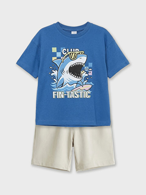 LCW Kids Printed Boys' T-Shirt and Shorts - S6HB04Z1-H5X