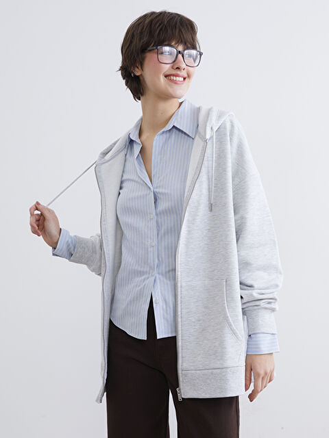 XSIDE Kapüşonlu Kadın Kalın Fermuarlı Sweatshirt	 - S6HC53Z8-CY9