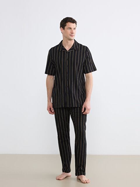 LC WAIKIKI Standart Kalıp Çizgili Penye Erkek Pijama Takım - S6HC68Z8-LEG