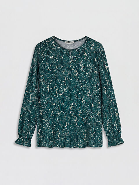 LCW Grace Bisiklet Yaka Desenli Bluz