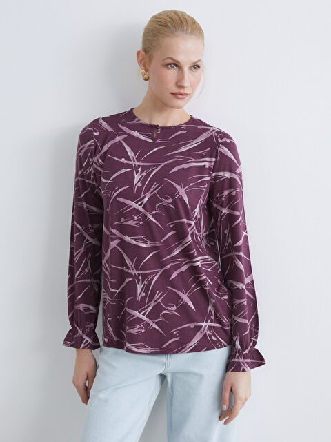 LCW Grace Bisiklet Yaka Desenli Bluz	 - S6HC90Z8-LTF