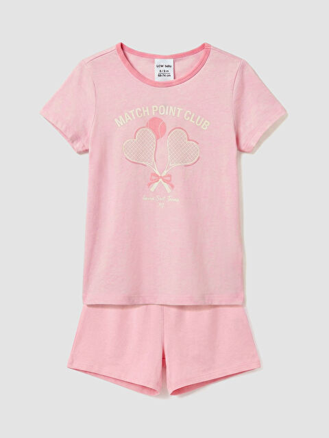 LCW Kids Bisiklet Yaka Kız Çocuk Şortlu Pijama Takımı - S6HD52Z1-QWM
