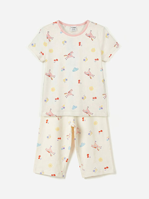 LCW Kids Kız Bebek Kaprili Pijama Takımı