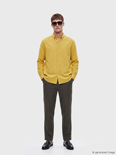 LCW Vision Standard Fit Linen Look Men's Trousers