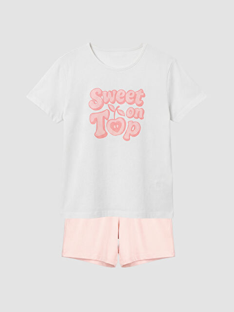 LCW Kids Bisiklet Yaka Kız Çocuk Şortlu Pijama Takımı