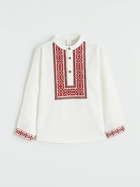 LCW Kids Hakim Yaka Erkek Bebek Nakışlı Poplin Gömlek - S6HE54Z1-R9J