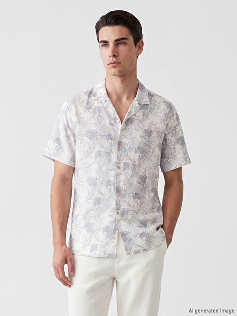 LCW Vision Regular Fit Desenli Viskon Erkek Gömlek