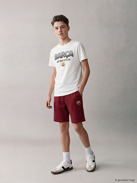 LCW Kids FC Barcelona Baskılı Erkek Çocuk Şort