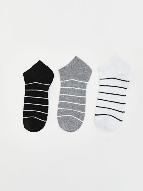 LC WAIKIKI Çizgili Kadın Patik Çorap 3'lü - S6HF40Z8-CVL