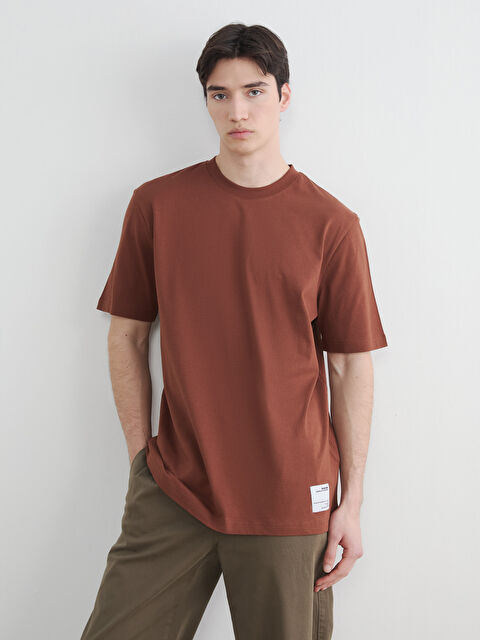 XSIDE تي شيرت رجالي بياقة دائرية من قماش الجيرسي - S6HF56Z8-1MW