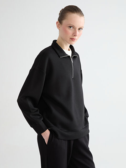 LCWAIKIKI Classic Mock Neck Soft Touch Women's Sweatshirt - S6HF78Z8-CVL