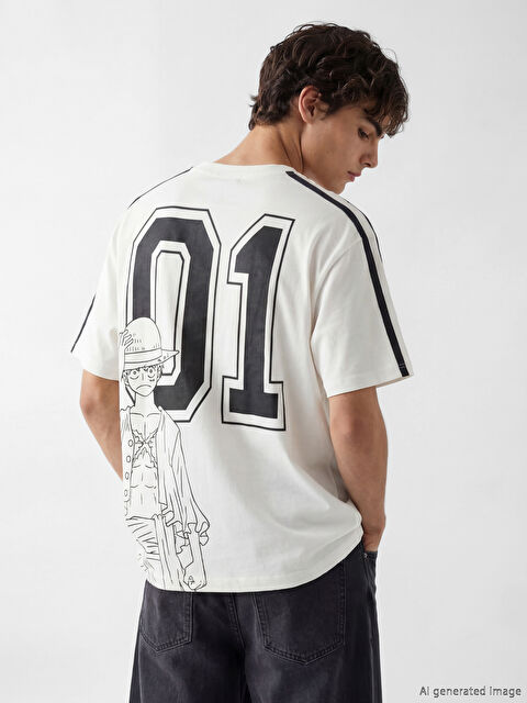 XSIDE Bisiklet Yaka One Piece Baskılı Erkek Tişört - S6HF84Z8-R9J