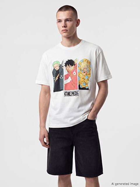 XSIDE Bisiklet Yaka One Piece Baskılı Erkek Tişört