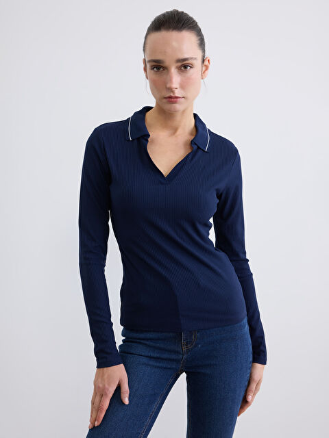 LCWAIKIKI Classic Polo Yaka Fitilli Kadın Tişört - S6HG19Z8-K7T