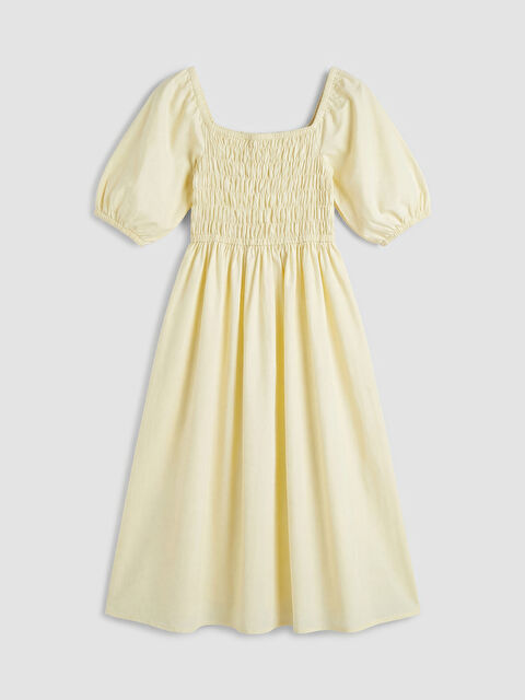 XSIDE Women's Square Neck Puff Sleeve Flared Dress - S6HG51Z8-ETY