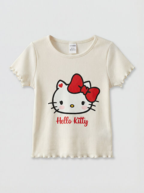 LCW Kids Girl ECRU T-Shirt - S6HG96Z1-R9J