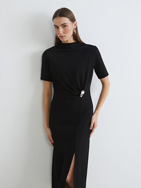 LCWAIKIKI Classic Dik Yaka Toka Detaylı Elbise - S6HI87Z8-CVL