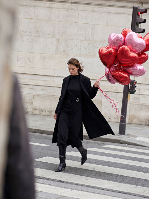 LCWAIKIKI Classic Dik Yaka Toka Detaylı Elbise - S6HI87Z8-CVL